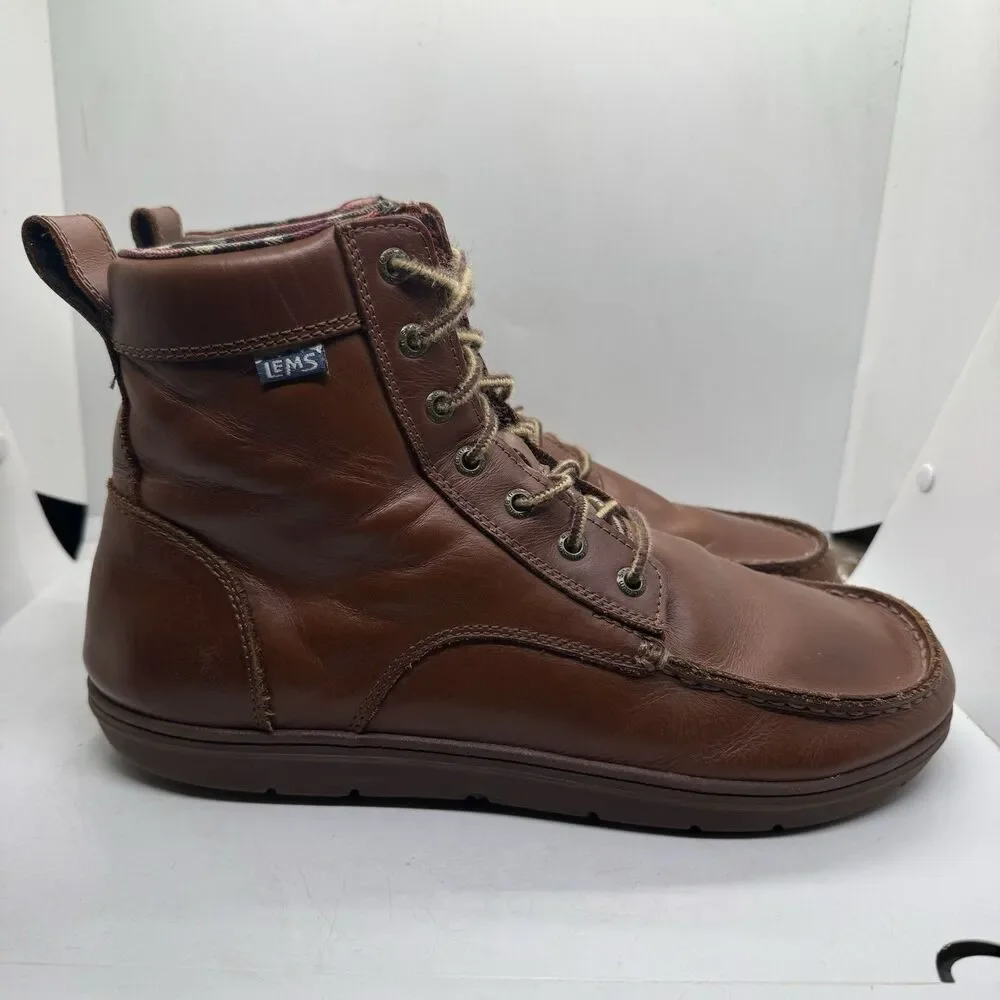 LEMS Boulder Boot Mens 12 Shoes Russet Brown Ultra Lightweight Outdoor Hiking